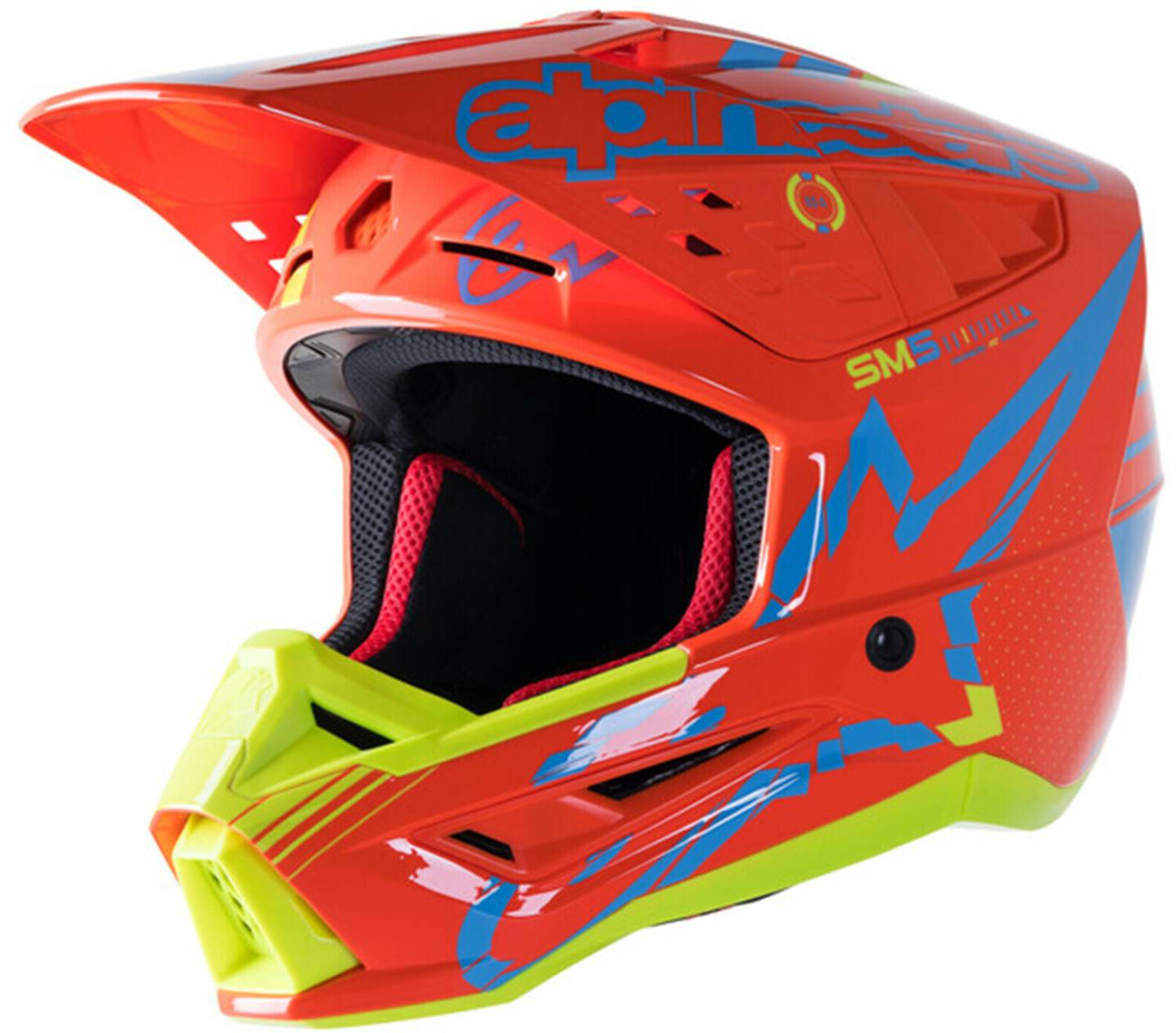 Alpinestars SM5 S23Action orange fluo/cyan/yellow fluo glossy Alpinestars SM5 S23