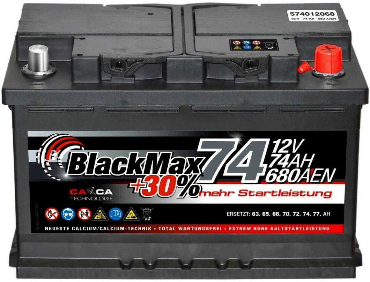 BlackMax +30 Edition 12V 74Ah 680A Autobatterien